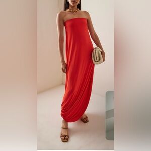 TOVE Strapless Red Maxi Dress